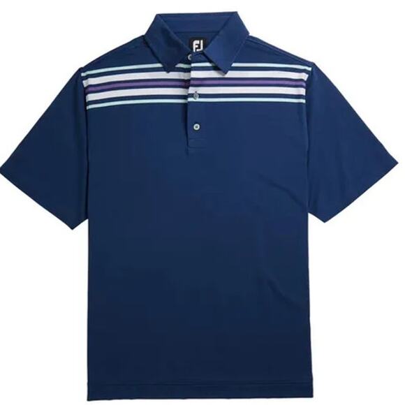 Men's Navy Blue Golf Polo Shirt - FootJoy - Size Large - Picture 1 of 8